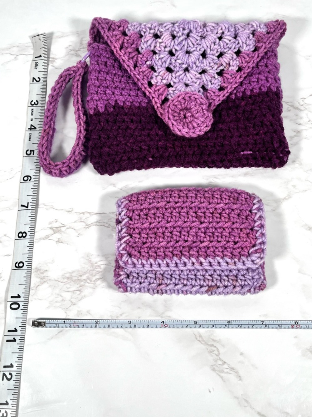 Purple Ombre Crochet Wristlet & Card Holder - Picture 7 of 7